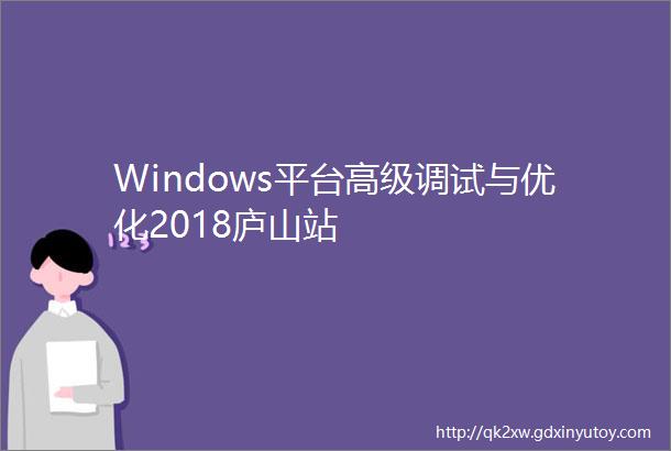 Windows平台高级调试与优化2018庐山站